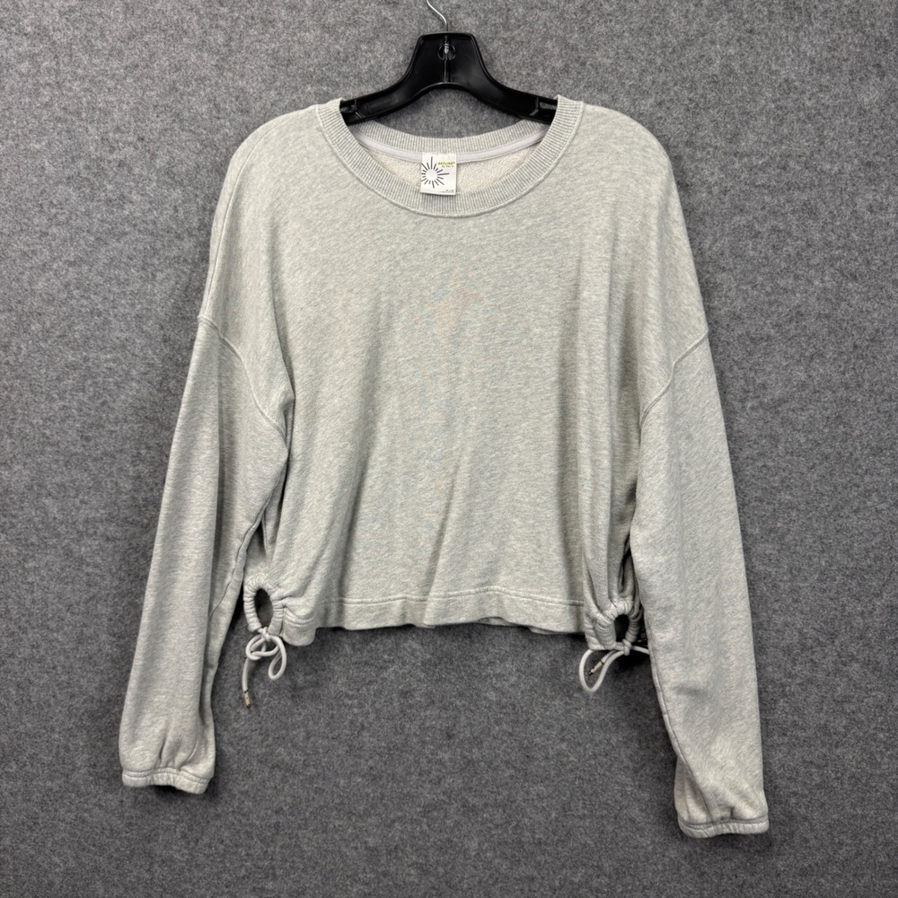 OFFLINE by Aerie Womens Gray Cropped Side Cinch Sweatshirt Size‎ M 100% Cotton